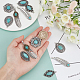 SUNNYCLUE 1 Box 12Pcs 6 Styles Synthetic Turquoise Charms Alloy Feather Teardrop Flower Tibetan Style Vintage Antique Silver Pendants for Jewelry Making Charms Bracelets Necklaces Supplies PALLOY-SC0003-64AS-3