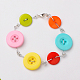 Красочные смолы плоские круглые наборы кнопку украшения: браслеты и ожерелья SJEW-JS00791-2