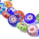 Flat Round Handmade Millefiori Glass Beads LK-R004-21-3