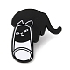 Spilla in smalto con gatto nero e coppa in lega JEWB-E022-04EB-04-1