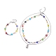 Set di gioielli con perle naturali e malocchio con ciondolo a forma di orso SJEW-TA00004-1