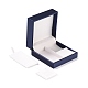 Puレザージュエリーボックス  ペンダント用  リングとブレスレットのパッケージボックス  正方形  ミディアムブルー  9x9x4.5cm X-CON-C012-05A-3