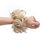 女性のためのヘアパンエクステンション  ウェーブカーリー乱雑なドーナツシニョンヘアピース  耐熱高温繊維  アンティークホワイト  7インチ（18cm） OHAR-L011-A01-3