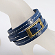 Leather Triple Wrap Bracelets BJEW-C299-M-3