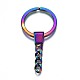 Regenbogenfarbene geteilte Schlüsselanhänger aus Legierung PALLOY-S180-229-NR-3
