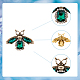 Superfindings 3pcs 3 colores rhinestone abeja broche pin JEWB-FH0001-28-4