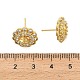 Фурнитура для сережек-гвоздиков из латуни с микропаве из прозрачных кубических цирконий KK-D102-07G-3