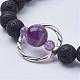 Natural Lava Rock Beads Stretch Bracelets BJEW-JB02838-05-2