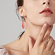 Boucles d'oreilles pendantes à double pointe en verre de quartz cerise EJEW-PH01406-01-4
