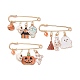 3 pièces 3 style halloween crâne & fantôme & citrouille émail épingle à nourrice broche JEWB-TA00012-1