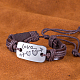 Унисекс модные браслеты кожаный шнур BJEW-BB15581-B-9