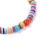 Eco-Friendly Handmade Polymer Clay Heishi Beads Stretch Bracelets BJEW-JB04328-3