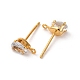 Латунные серьги-гвоздики из циркония KK-F898-14A-G-3