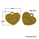 Father's Day Gift Making Tibetan Style Flat Heart Carved Word Love Message Charms TIBEP-A23157-AG-FF-1