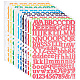 Craspire 12 Blatt 12 Farben Buchstaben-Zahlen-Aufkleber DIY-CP0008-66-1