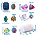 Craftdady 260Pcs 13 Colors Two Tone Transparent Spray Painted Acrylic Corrugated Beads ACRP-CD0001-01-3