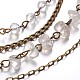 Personalized Four Tier Gemstone Beads Necklaces NJEW-JN01157-02-4
