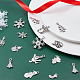 SUNNYCLUE 1 Box 120Pcs 12 Style Christmas Tibetan Style Charms Winter Theme Snowflake Pendants Antique Silver Snowman Pendants Metal Alloy Christmas tree Beads Bulk for Jewelry Making Charm DIY Craft TIBE-SC0001-64-4
