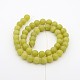 Natürliche Olivenjade runde Perlenstränge G-P070-34-8mm-3