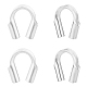Beebeecraft 1 Box 20Pcs 0.6mm Hole U Shape Wire Guard Sterling Silver Cable Wire Guard Thread Protector Loop Guardian for Necklaces Bracelets Jewelry Craft Making STER-BBC0002-07-1