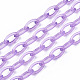 手作りの透明なABSプラスチックアズキチェーン  オーバル  紫色のメディア  19.29インチ〜19.68インチ（49~50cm）  リンク：13x7.5x1.5mm X-KY-S166-001C-1