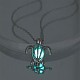 Collier pendentif cage de tortue de mer en alliage avec pierre lumineuse synthétique LUMI-PW0001-001P-B-1