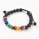 Natural & Synthetic Mixed Gemstone Braided Bead Bracelets BJEW-JB03822-1