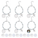 Chgcraft 6 pz rosario braccialetti di sublimazione trasferimento di calore braccialetto bianco braccialetti di sublimazione rosario con perle di vetro croce di perline braccialetti di fascino per il battesimo gioielli fai da te BJEW-CA0001-06-1
