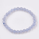 Dentelle bleu agate bracelets élastiques naturelles BJEW-S138-01D-1