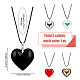FIBLOOM 5Pcs 5 Colors Heart Glass Pendant Necklaces Set with Waxed Cord for Women NJEW-FI0001-05-2