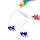 Bracelet en perles tressées cœur au chalumeau avec mauvais œil BJEW-JB08626-6