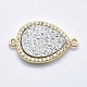 Brass Micro Pave Cubic Zirconia Links G-F551-H-G-3