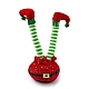 クリスマス布エルフ脚飾り  クリスマスパーティーの家のデスクトップの装飾用  ファイヤーブリック  120x140x290mm DJEW-M007-02B-1