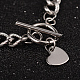 Coeur bracelets de la chaîne de trottoir 304 en acier inoxydable X-BJEW-K058-P-2