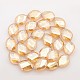 Faceted Oval Electroplate Glass Beads Strands EGLA-P012-M-2