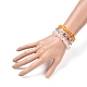 Chips ambre naturel et fluorite et quartz rose ensembles de bracelets extensibles avec perles BJEW-JB05332-02-4