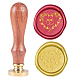 SUPERDANT 25mm Wax Sealing Stamp Ring Pattern Wax Seal Stamp Removable Brass Wood Handle Seal for Making Wedding Invitations Wine Packaging Envelopes Decoration AJEW-WH0131-402-1