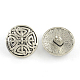 Tibetan Style Half Round Alloy Shank Buttons TIBE-Q044-05AS-RS-1