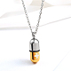 Colliers à pendentif en acier inoxydable en forme de pilule à thème médical avec chaînes câblées JS1441-1-2