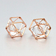 Laiton perles de polygone creux KK-M092-A-RG-1
