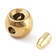 304ステンレススチール製つぶし玉  ラウンド  ゴールドカラー  3.5x2.5mm  穴：1mm  内径：1.2mm STAS-K268-01B-G-3