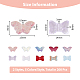 Superfindings 200 pz 10 stili perle di vetro verniciate a spruzzo trasparente bowknot farfalla ciondoli di colore misto nodo dell'arco perline rosa viola per la collana bracciali orecchini che fanno GLAA-FH0001-70-2