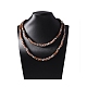 Пластиковые и смоляные изогнутые трубчатые двухслойные ожерелья с принтом под леопардовую кожу для женщин NJEW-Q038-01A-3