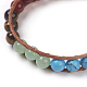Natural & Synthetic Mixed Stone Cord Beaded Bracelets BJEW-E351-02L-4