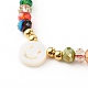 Bracelets de perles tressées en fil de nylon de verre électrolytique pour maman et fille BJEW-JB06359-02-11