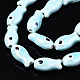 Brins de perles en céramique de porcelaine faites à la main PORC-T006-03O-3