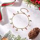 Рождественские браслеты на ногу из латуни с подвесками в виде снежинки AJEW-AN00753-2