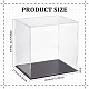 長方形の透明アクリルコレクションディスプレイケース  アクションフィギュア用  帽子収納ホルダー  ブラック  26.4x21.3x25.8cm ODIS-WH0099-16-2