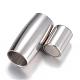 304 Stainless Steel Magnetic Clasps with Glue-in Ends STAS-G071-44P-2