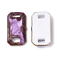 手作りの磁器リンクコネクター  ゴールド観賞  長方形  紫色のメディア  30x16.5x5mm  穴：5.5x2mm PORC-S501-033B-3